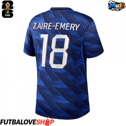 Dres Francúzsko Warren Zaire-Emery #18 Domáci MS 2026 Krátky Rukáv